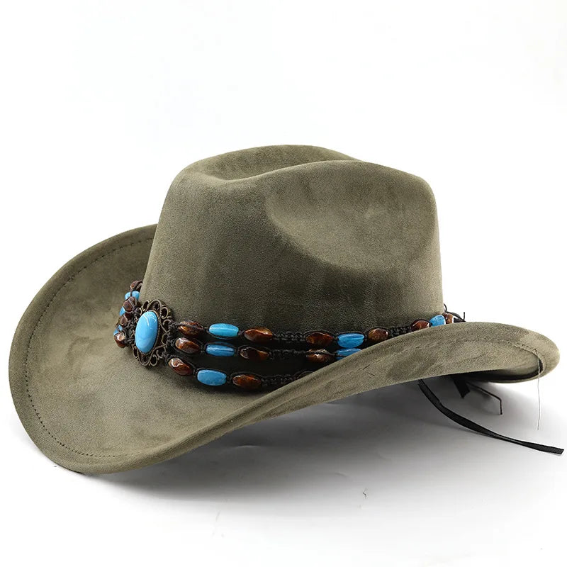 Suede Horse Riding Western Cowboy Hat For Men And Women Outdoor