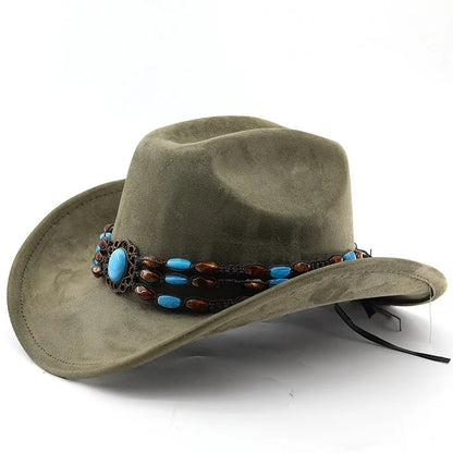 Suede Horse Riding Western Cowboy Hat For Men And Women Outdoor