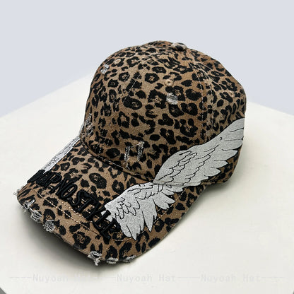 Embroidered Letters Dual-Bladed Angel Wings Baseball Hats