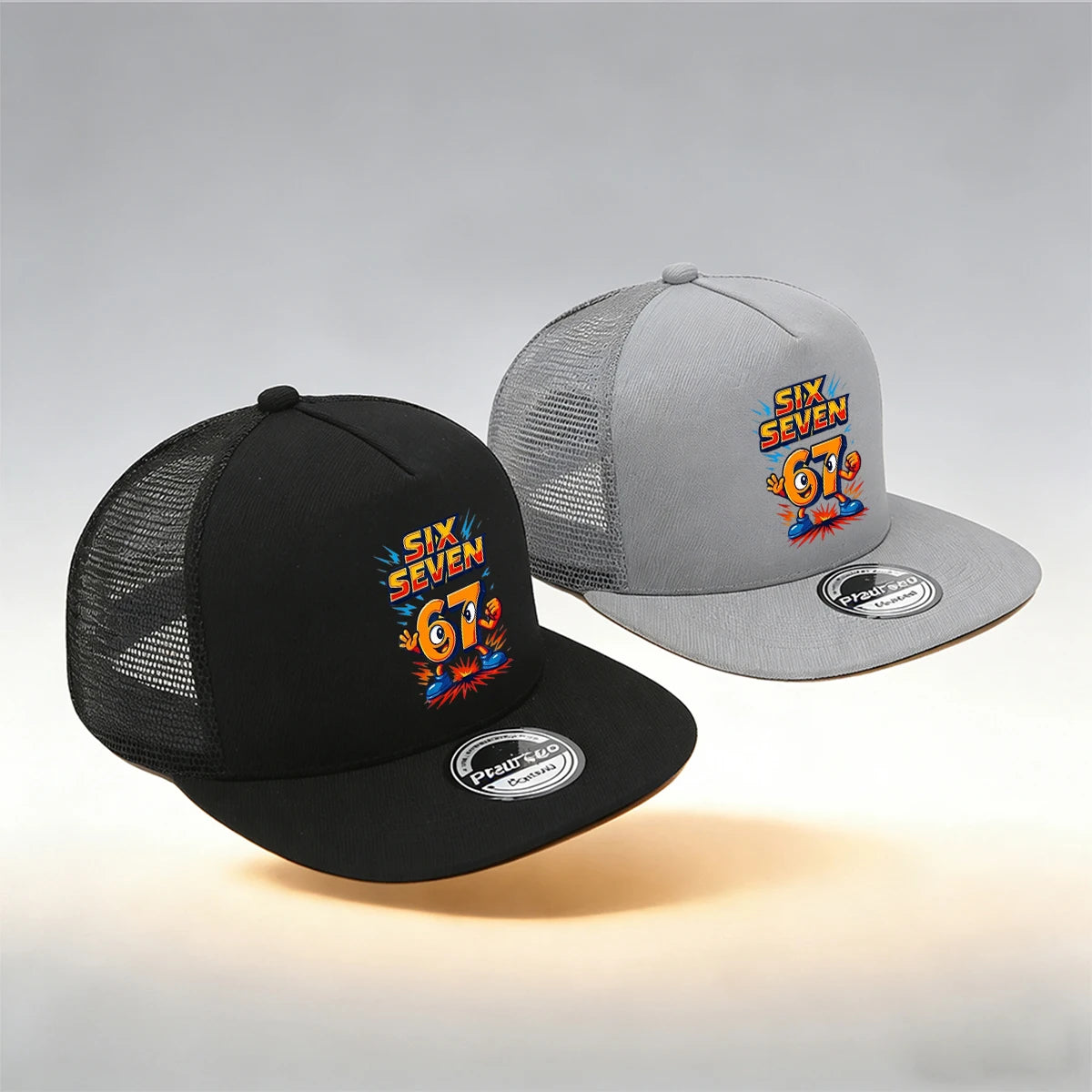 1/2PC Flat Brim Mesh Snapback Hat