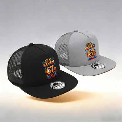 1/2PC Flat Brim Mesh Snapback Hat