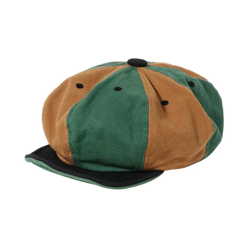 Men Women Octagonal Beret Caps 8 Panels Newsboy Hats