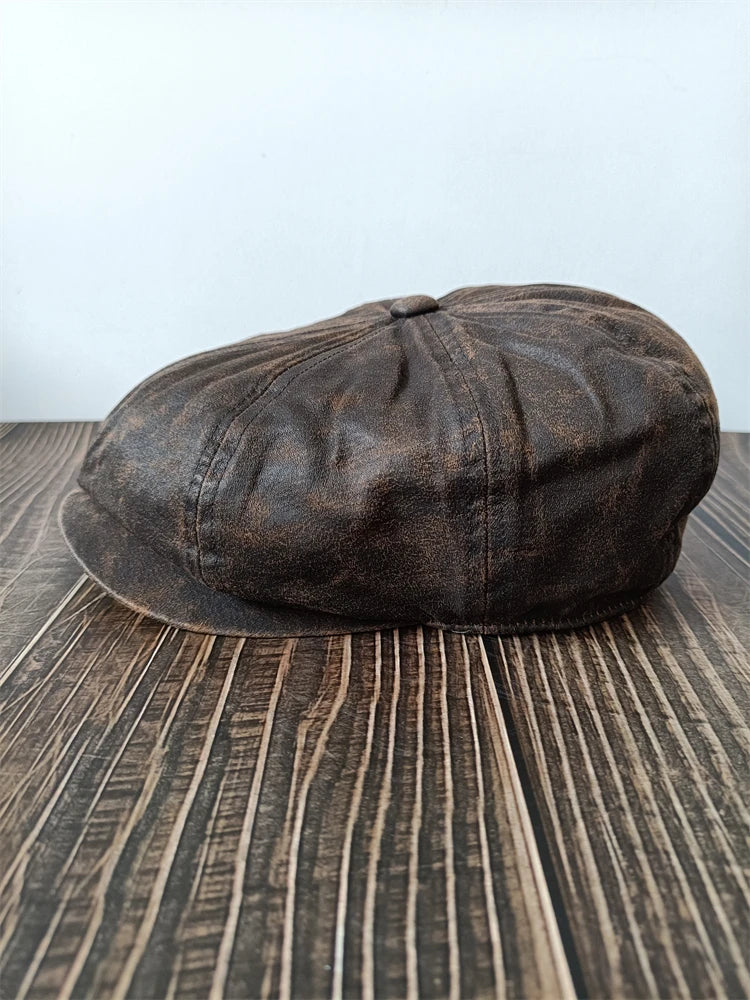 Vintage Distressed Newsboy Cap