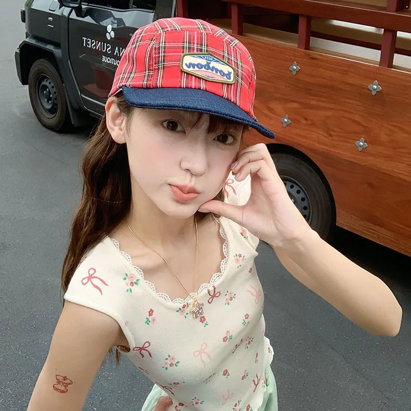 Unisex Visors New Plaid Retro Fashionable Simple