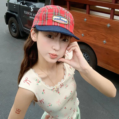Unisex Visors New Plaid Retro Fashionable Simple