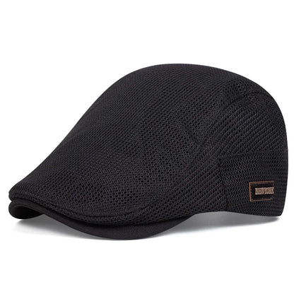 Men New York Label Mesh Breathability Newsboy Caps