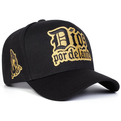 Unisex DIOS POR DELANTE Letter Embroidery Baseball Caps Outdoor Adjustable Sunscreen Hat Sports Cap