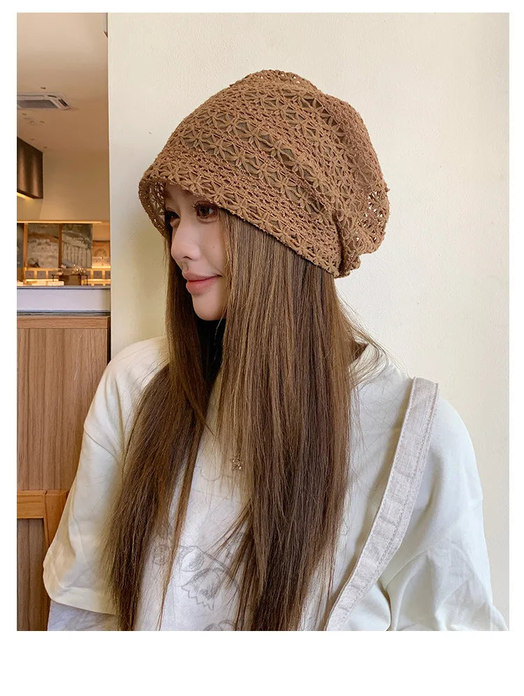 Bohemian Hand-Woven Cut Out Hooded Hat For Women