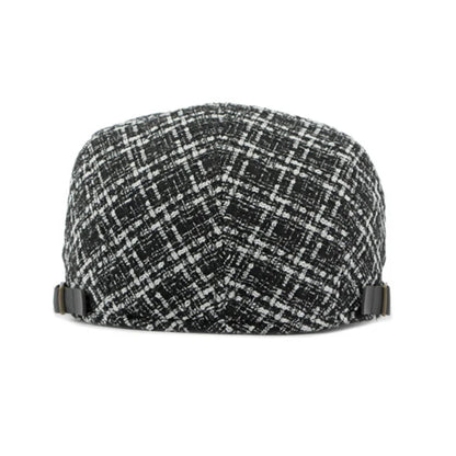 Autumn New Knit Plaid Baker Boy Cap Vintage British Retro Flat Ivy Beret