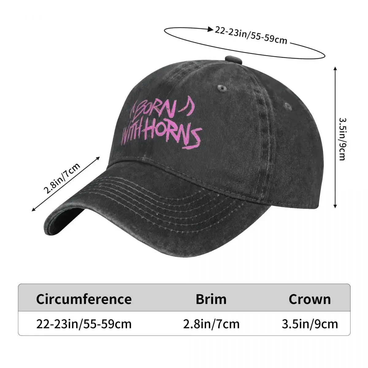 Born With Horns Outfits Men Women Baseball Cap