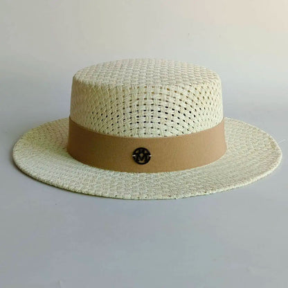 Flat Top Sun Hat 2026 Delicate Weaving Straw Hat Summer Straw Hat