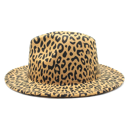 Women Leopard Open Road Hat Fedora Hat