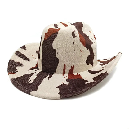 Western Style Leopard Cow Print Sun Hat Women's