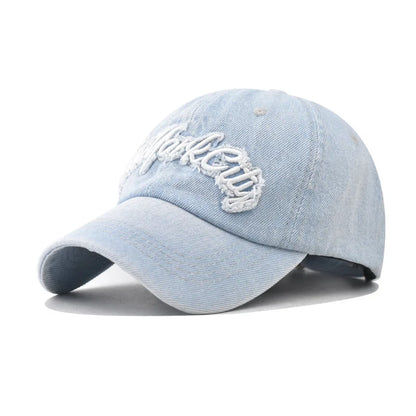 Washed Denim Unstructured Baseball Cap