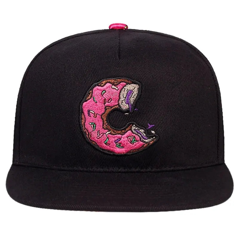 Unisex Doughnut Embroidery Hip Hop Hats Outdoor Adjustable Casual Sunscreen Hat