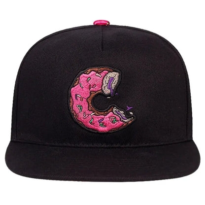 Unisex Doughnut Embroidery Hip Hop Hats Outdoor Adjustable Casual Sunscreen Hat