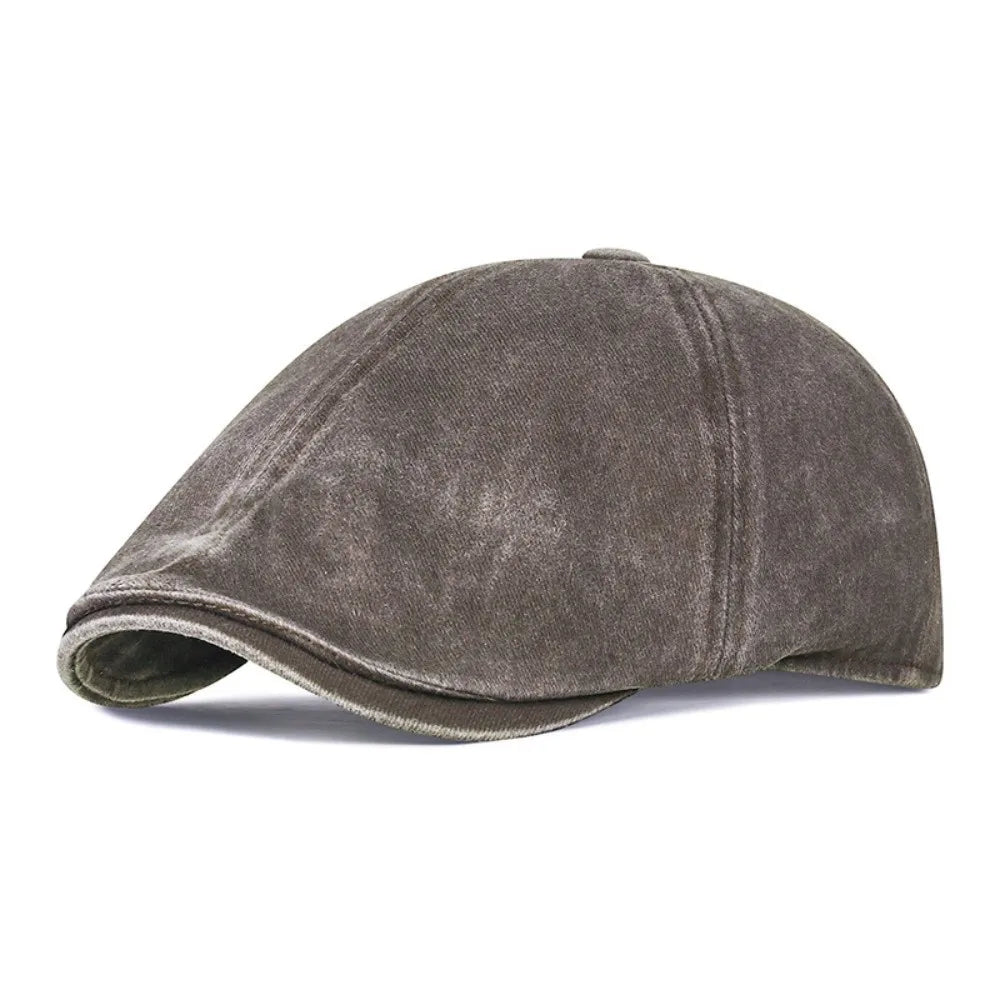 Side Letter Sticker Newsboy Cap Cotton Solid Color Duckbill Hats
