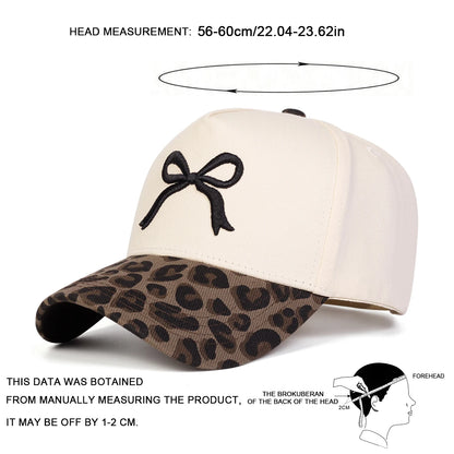 Unisex Bow Embroidery Baseball Caps Spring Autumn