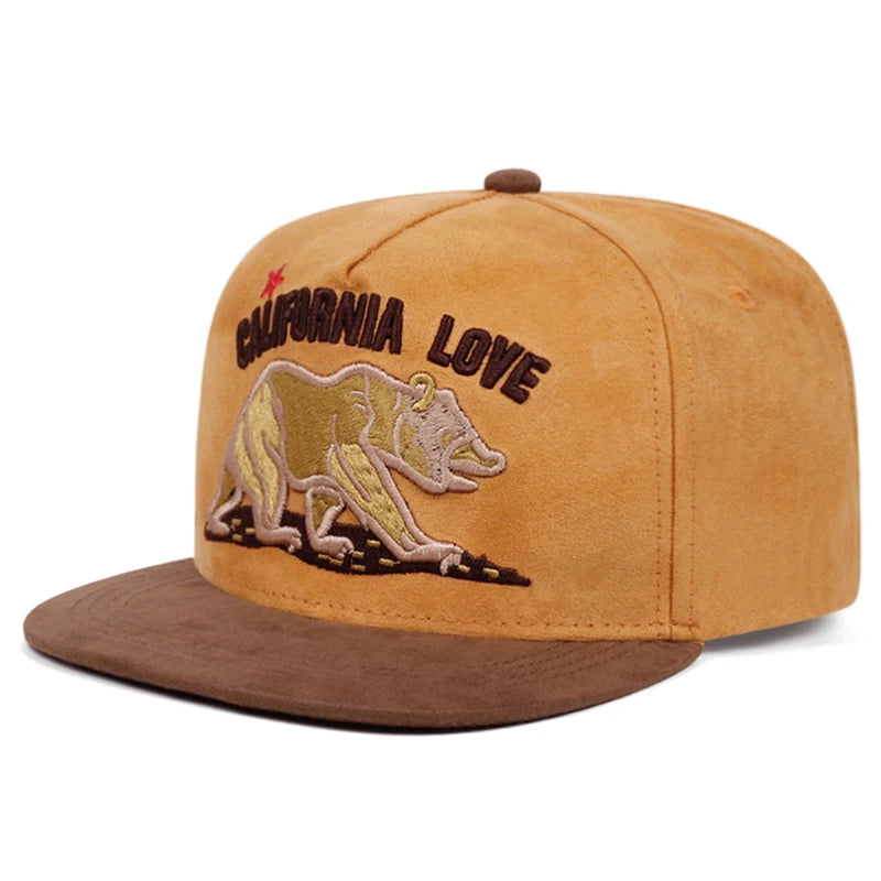 Snapback Hat California Bear Embroidery Flat Edge Hat