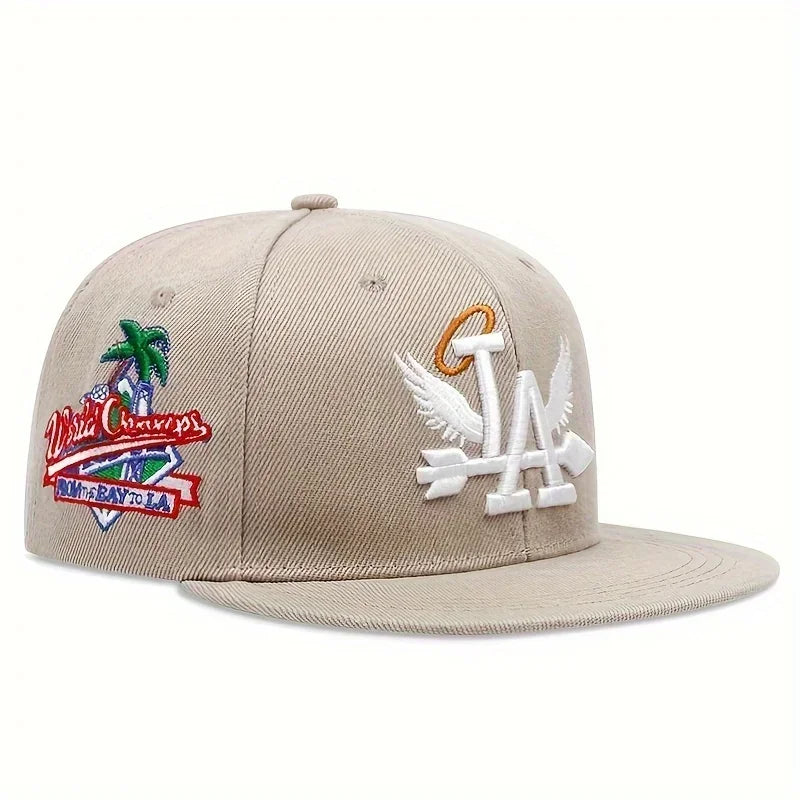 1/2/3/4PCS Fashion Unisex LA Embroidery Snapback Caps Los Angeles Angel Wings Hip Hop Caps