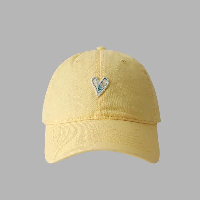 RICYGVM Love Baseball Hat For Men Women Solid Color Duckbill Cap Heart Peaked Cap Cotton Hats Sunshade