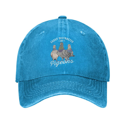 Easily Distracted By Pigeons Pigeon Lover Sun Baseball Cap
