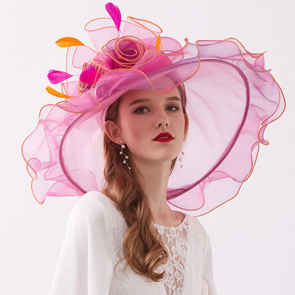 Elegant Women Sun Hat Organza Fedoras Summer Sun Hats