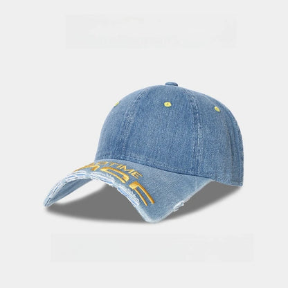 American Vintage Distressed Denim Baseball Cap
