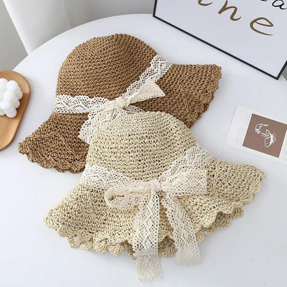 New Summer Beach Hat For Women Popular Wide Brim Straw Bucket Hat
