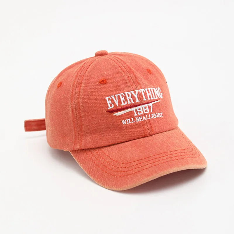 Retro Washed Cotton Children Baseball Hat Fashion Letter Kids Peaked Caps Cotton Solid Color Baby Cap Boy Girl Visor