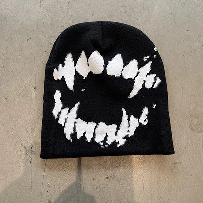 New American Style Tooth Pattern Skeleton Cap Knitted Hat