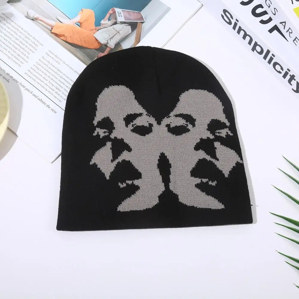 Fashion Printing Knitting Cap Hat Y2k Beanies