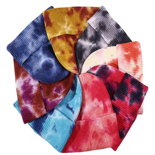 Tie Dye Keep Warm Outdoor Skullies Beanies Hip Hop Unisex