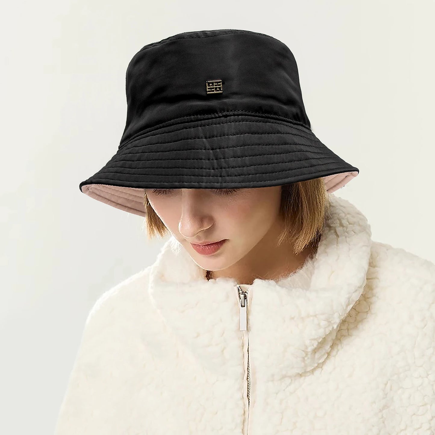 Fashionable Classic Fisherman Hat Beach Vacation Travel Letter Design Solid Color Fisherman Hat