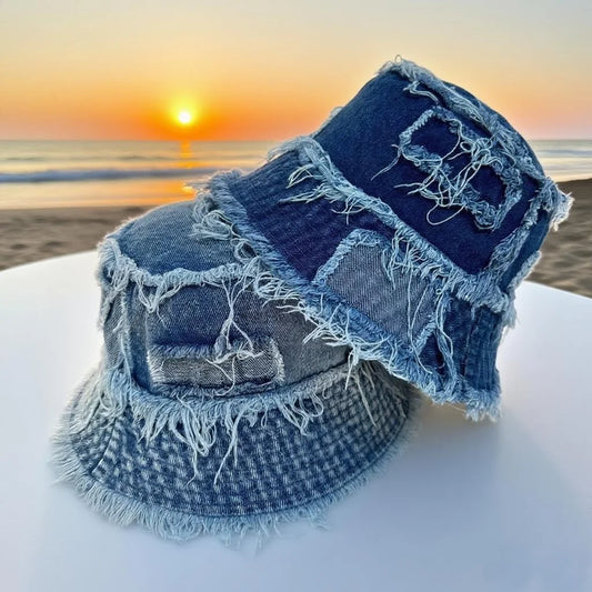 New Autumn Washed Denim Bucket Hat For Women