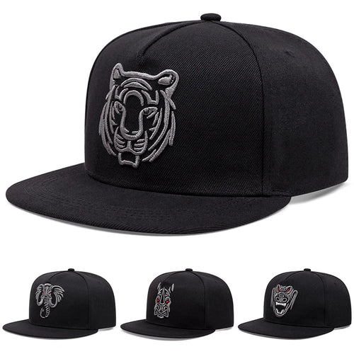 Personalized Hip Hop Hat Animal Embroidered Flat Edge Hat Outdoor Daily Decoration Hat Sunshade Hat Unisex Baseball Hat