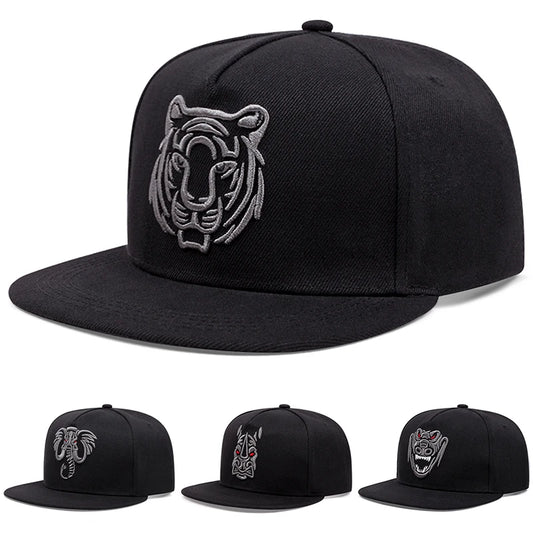 Personalized Hip Hop Hat Animal Embroidered Flat Edge Hat Outdoor Daily Decoration Hat Sunshade Hat Unisex Baseball Hat