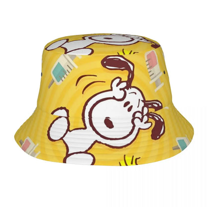 Women Men Bucket Hat Snoopys Play Tennis Summer Beach Hatwear Lightweight