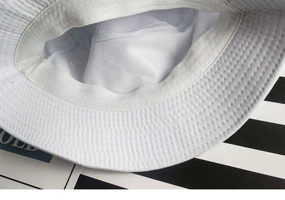 Solid Color Fisherman Hat Korean Trendy Hip Hop Bucket Hat Summer Flat Top Sun Cap Casual Outdoor