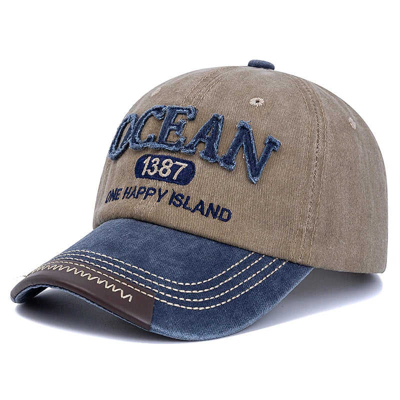 Unisex Baseball Cap Ocean 1387 Letter Embroidery Dad Hat Women Men