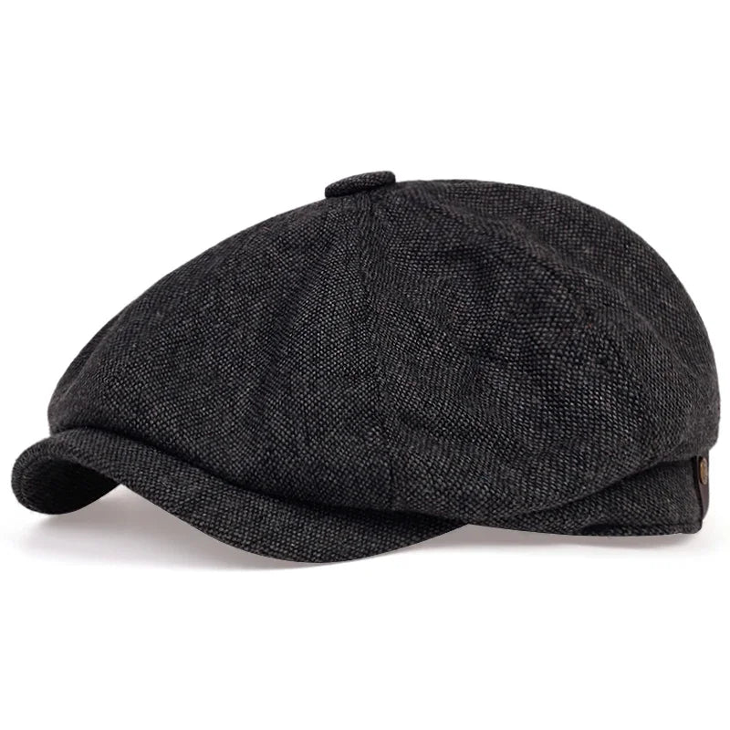 Men Casual Newsboy Hat Peaky Spring Autumn Diamond Check Retro Beret Hat
