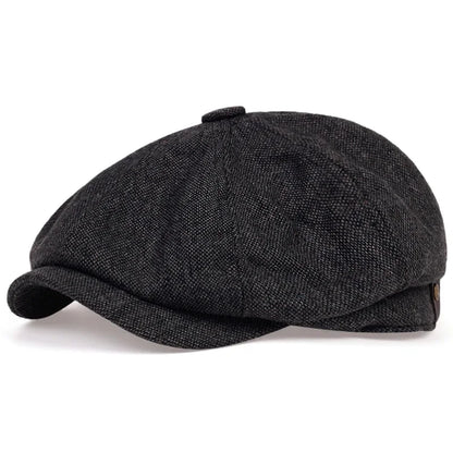 Men Casual Newsboy Hat Peaky Spring Autumn Diamond Check Retro Beret Hat