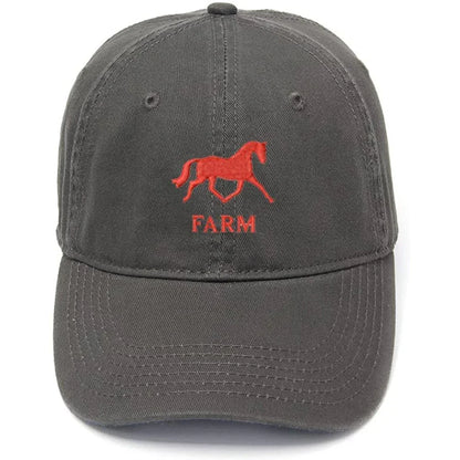 Men's Baseball Cap Horse Farm Embroidery Hat Black Embroidered Casual Baseball Caps