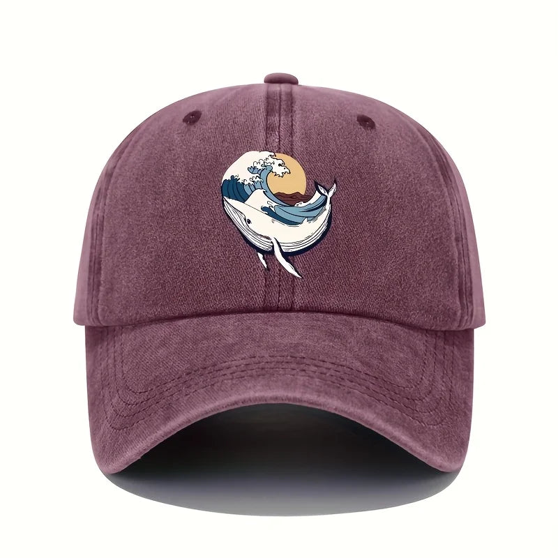Baseball Caps with Surfing and Wave Patterns for Both Men and Women