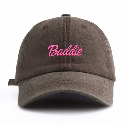 Baddie Print Washed Baseball Cap