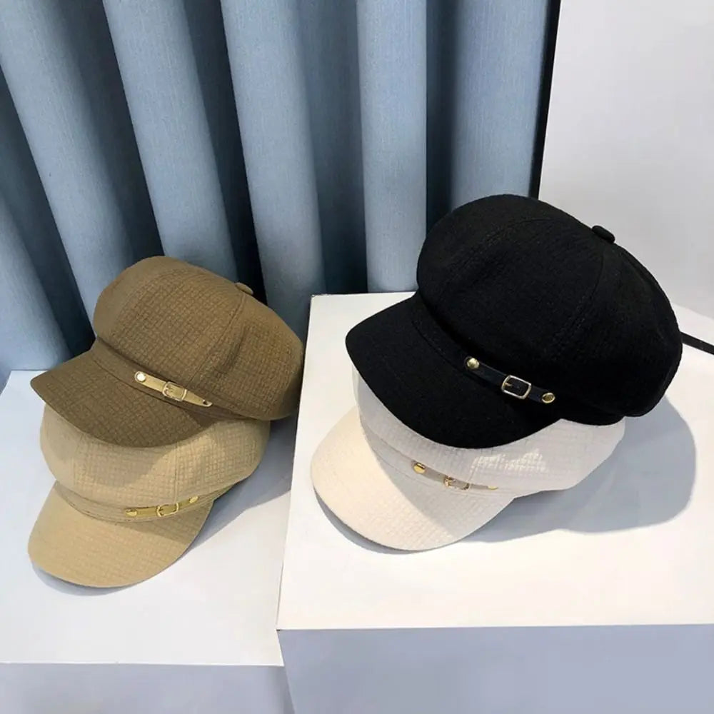 Casual Octagonal Newsboy Hat Accessories Retro Berets Caps