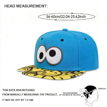 Fashionable Eye Embroidered Flat Edge Hat Men's Personalized Street HipHop Hat Women's