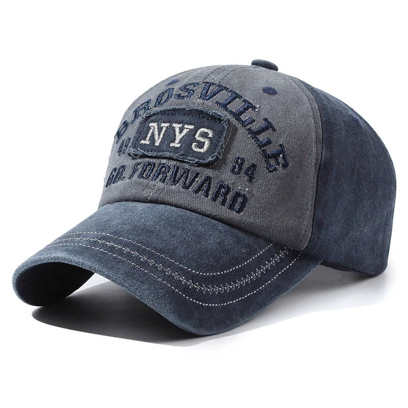 Unisex Washed Cotton Cap Letter Embroidery Baseball Cap For Men Women