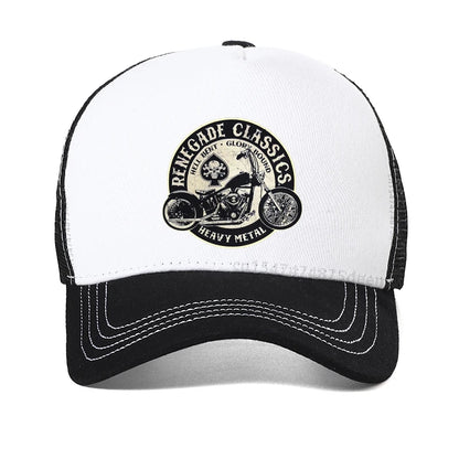 Men Vintage Glory Bounds Motorcycle USA Heavy Metal Baseball Cap Men
