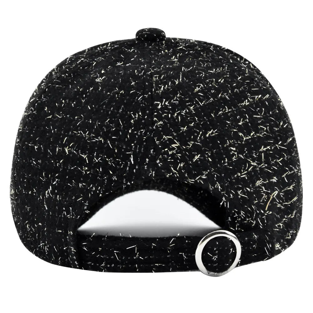 Metal M Patch Baseball Cap Black Elegant Man Hat